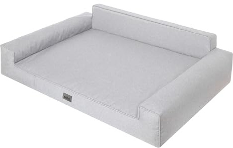 DOGGY Hundebett, Hundematratze, Hundecouch, für kleine und große Hunde, Hundekissen, Hundekorb, Haustier, Schlafplatz, Hundemöbel, Grau, XXL: 116x78 cm