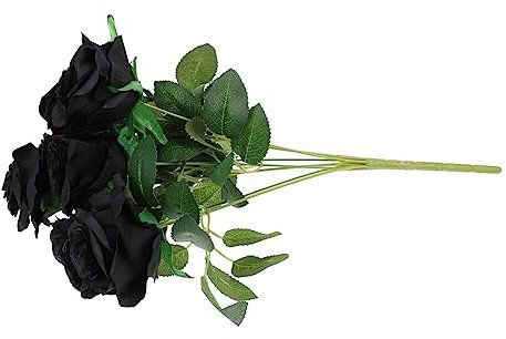 MAGICLULU Simulierte Schwarze Rosenblumenstrauß Für Hochzeitsdekoration Und Zuhause Köpfe Für Partys Und Festliche Anlässe