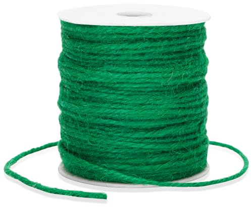 G2PLUS 3mm Jute Twine 100m Green Garden Twine 3 Ply Green String for Crafts, Arts and Crafts, Linen Twine for DIY, Gardening