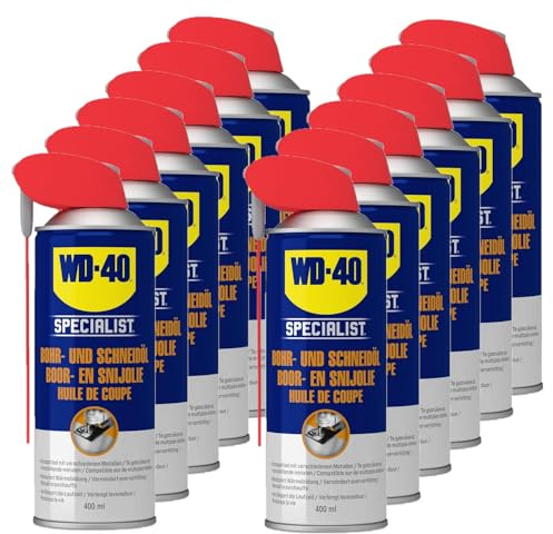 WD-40 Specialist Bohr- und Schneidöl 12x400 ml Schmiermittel, reduziert Werkzeug Verschleiß