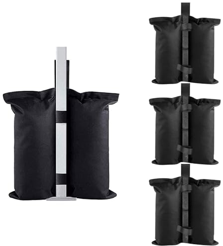 Xmart 4 Pcs Bolsa de Lastre para Gazebo Bolsa de Anclaje para Carpa Tela Oxford 600d Pesos para Carpas Bolsas Se Utiliza para Aumentar el Peso de Cenadores y Tiendas de Campaña (Negro)