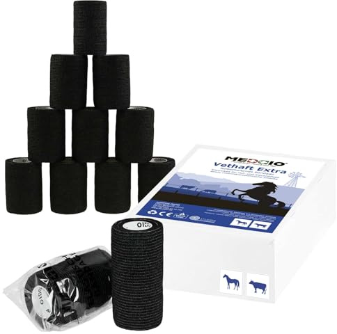 12 x Vethaft Extra selbsthaftende Bandage 10cm Haftbandage für Huf- und Klauenpfleger, Tierärzte