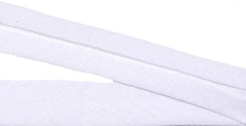 25 m Baumwoll Schrägband 14 mm vorgefalzt weiß