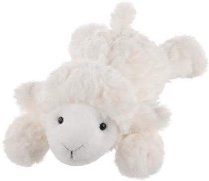 Apricot Lamb liegender Lamm Schaf Plüschtiere für Kinder, weiche niedliche Kuscheltier für Baby Mädchen und Jungen, Flauschige liegender Lamm Weiß 30 cm