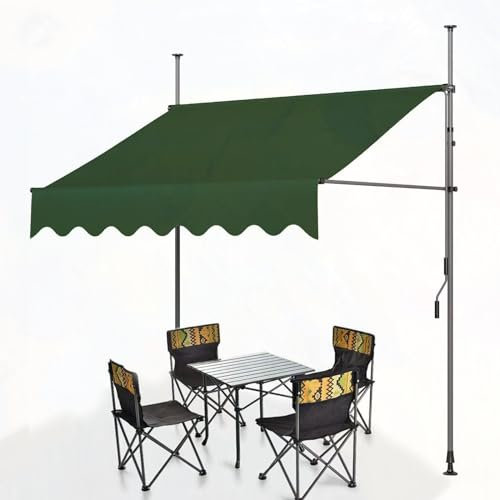 Toldo Manual Retractil, Toldo Ajustable con Manivela para Balcón, Toldos Exterior Terraza Enrollable, Impermeable Toldo, Toldos Baratos para Cenador, Jardín, Restaurante, Cafetería(Color:Green,Size:20