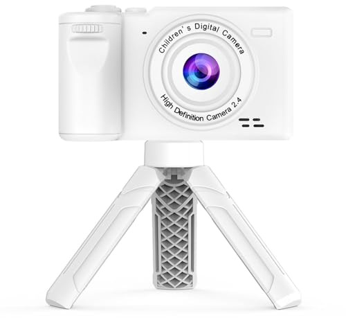 Andoer Caméra Numérique pour Enfants 1080P Mini Caméra Enfants Écran IPS 12MP 2,4 pouces avec Bandoulière Mini Trépied de Table Cadeau d'anniversaire de Noël pour Garçons Filles