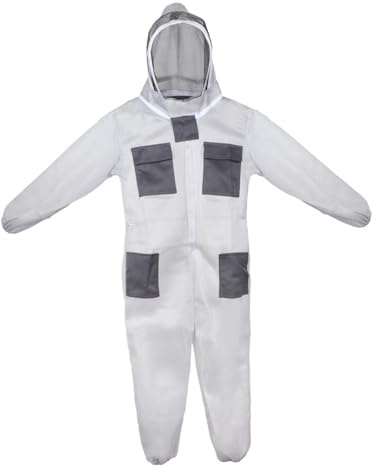 Fenteer Traje de Apicultura Ventilado para Apicultor, Ropa Protectora Gris, Traje de Apicultor Ventilado de Manga Larga, Traje de Apicultor Ventilado, XL 172 a 176cm