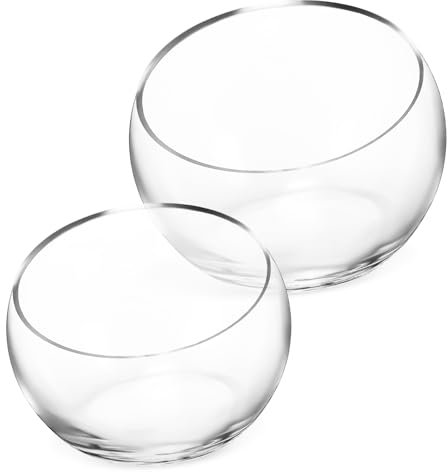 KONTONTY 2pièces Cache-Pots Verre avec Ouverture Biseautée Pots à Succulentes Et Plantes Intérieur Emballage Contenants Accessoires Plantes