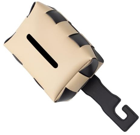 Servilletero de coche, de pañuelos para coche, soporte para de pañuelos de coche, de piel sintética para pañuelos de coche, diseño de gancho, soporte para servilletas para