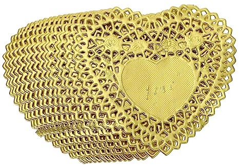 UTHCLO 100 Blatt Mini-papierdeckchen in Herzform Valentinstagsdekorationen Für Hochzeit Party Verlobung Jahrestag Babyparty