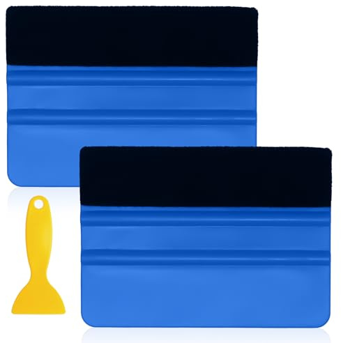 Rakel für Wrapping Autofolie mit Filz Rakel für Aufkleber Aufkleber Glas Vinyl Bodenwischer 2 Stück mit 1 normalem Schaber