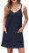 WNEEDU Mini-Abito Donna Estate Spaghetti Strap Vacanza Abito da Spiaggia con Tasche V Neck Casual Sports Outfit Vestito da Tennis
