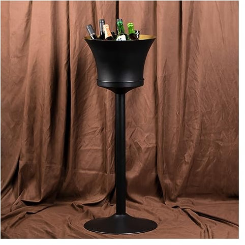 Seau à glace Seau à glace avec support, seau à glace sur pied en acier inoxydable, seau à vin sur support Seau à glace à champagne doré pour vin, bière, KTV, club, bar, barbecue, fête, mariage