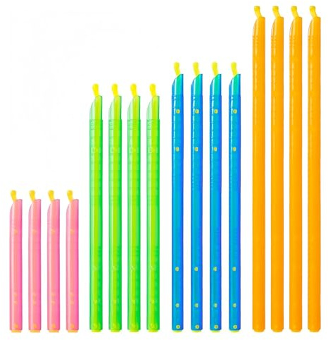 LifgWas 16 Pinzas Cierre para Bolsas de Alimentos Reutilizables, Clips de Sellado Hermético en 4 Tamaños (12/19/22.5/28.5cm) y Colores, para Cocina, Almacenamiento de Harina, Galletas, Frutos Secos