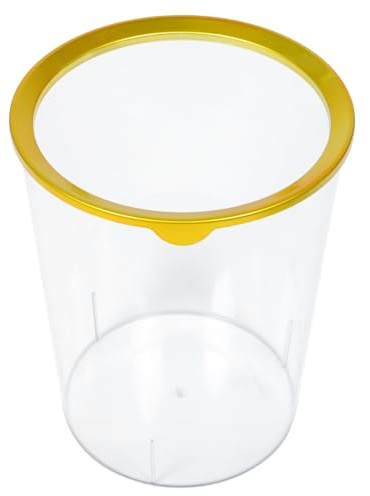 OSALADI Cubo de Basura Redondo Transparente para Hogar Contenedor Grande de Plástico Aro Dorado Papelera para Desechos Domésticos y Almacenamiento Versátil Adecuado para Sala Oficina