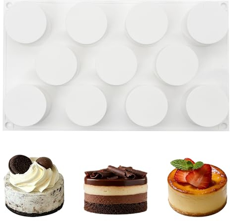 SEABABOO Silikonform Zylinder Schokoladenform Ø 5 cm x 2.9 cm, 11 Löcher | Zylinderform Silikonform, Zylinder Form Backform für Schokolade Muffins Brownie Mousse Kuchen, 1 Stück