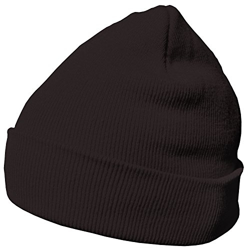 DonDon Mütze Herren Mütze Damen Wintermütze Beanie klassisches Design lavagrau-braun
