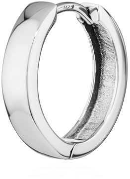 NKlaus silver singel 925 sterlingsilver fällbar creole örhänge 14,3 x 3,1 mm anlöpningsskydd 4791