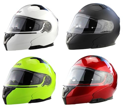 NEW ADULT MOTORBIKE 3GO E335 FLIP UP FRONT MODULAR HELMET Motorcycle Men Women Moped Scooter Crash Rider Sports Racing Touring ACU ECE Certified Full Face DVS Helmet (Matt Black,L)