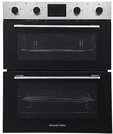 Russell Hobbs 72cm High, 60cm Wide, Stainless Steel, 92L, Built Under, Electric Fan Double Oven, RH72DEO1002SS - Free 2 Year Guarantee