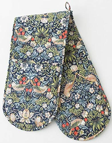 Licensed William Morris Blue Strawberry Thief Floral Oven Glove
