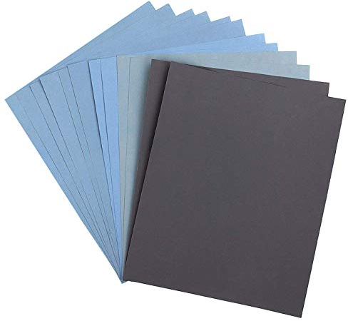 Hbitsae Schleifpapier 1000/1500/2000/3000/4000/5000 Körnung Trockenes Nassschleifpapier für Holz 9 * 11 Zoll, Metallschleifen und Autopolieren Holzmöbel Finishing Schleifen