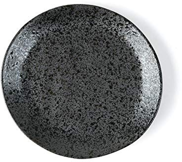 Holst Porzellan RT 321 PACK 6 Porzellan Dessertteller flach 21 cm ''Re-Active Carbon'', schwarz, 20.5 x 20.5 x 2.5 cm, 6 Einheiten