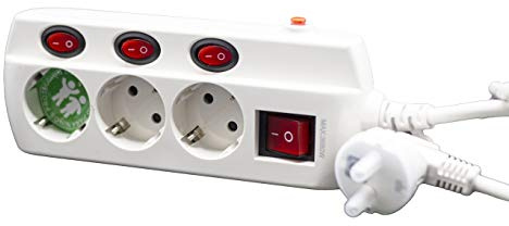Base avec Interrupteur Individuel 3 Prises 16 A/250 V