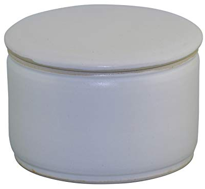 Original Französische Wassergekühlte Keramik Butterdose, Keine Harte Butter Zum Frühstück Mehr, Immer Frische Und Streichfähige Butter, ca. 125 gr Butter, Weiß Matt Z-K