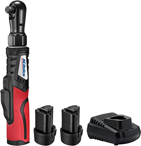 ACDelco ARW1210-4P2 G12 Lithium-Ion 12V (10.8V) Brushless 1/2” Electric Cordless Ratchet Wrench Set Power Tool Kit | Tool Set Includes x2 Battery Packs & Charger