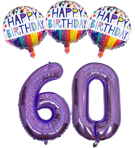 DIWULI Geburtstagsdeko 60 Jahre - Happy Birthday Zahl Set