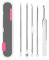 lumcov Herramientas para Eliminar Espinillas,5 Piezas Blackhead Remover Aguja de Acné,Puntos Negros Aguja Extractor Limpiador para Limpiador de Acne, Poros, Granos