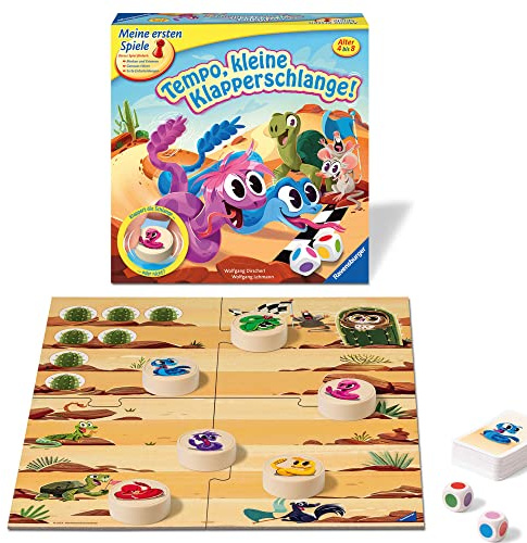 Ravensburger 20950 - Tempo, kleine Klapperschlange! - das lustige Brettspiel für Kinder ab 4 Jahren, für alle Fans auch von Tempo kleine Schnecke