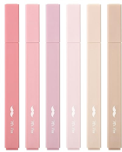 Mr. Pen- Aesthetic Highlighters No Bleed, 6 Pack, Assorted Colors, Chisel Tip, Cute Highlighters Assorted Colors for Journaling, Highlighting, Underlining, Fast Dry, Back to School Supplies