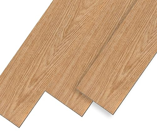 UISEBRT Pavimenti in PVC Autoadesivo Listoni in laminato vinilico, Effetto legno, 91,44 x 15,24 x 0,2 cm, 18 pezzi circa 2,5 m², Piastrelle Adesive PVC per Cucina Soggiorno Balcone, Quercia Calda