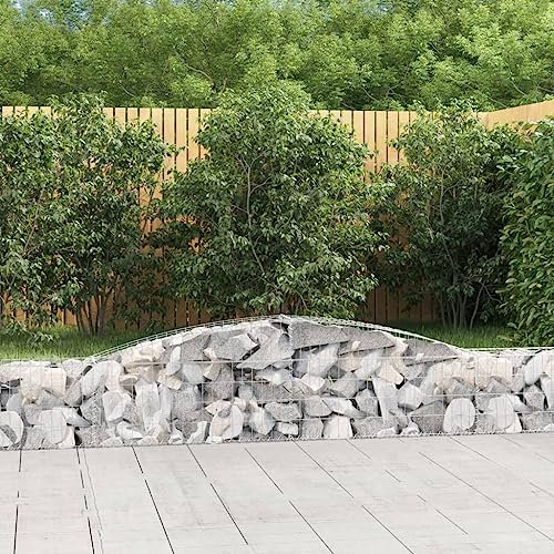 HIGSOSE Panier de Gabions Arqué 400x30x40/60 cm Fer Galvanisé Mur en Gabion Jardiniere Gabion Barriere Jardin Gabion Wall Mur Gabion Pierre Pour Gabion Cages en Gabion Barrière en Gabion