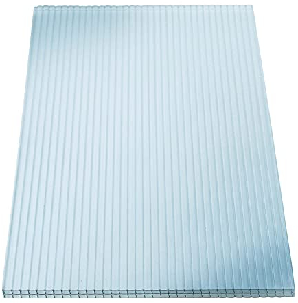 KAISER plastic® 4x Doppelstegplatten Polycarbonat 16/20-98 x 250 cm (9,8 m²) - Klar & UV-beständig - Hohlkammerplatten Xtra Strong - Stegplatten für Dach, Gewächshaus, Carport