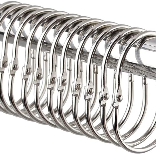 26 anelli per tenda da doccia, ovali, ganci per doccia, anelli da doccia per bagno, anelli decorativi per tende da doccia e aste per tende da doccia, ganci per tende da doccia