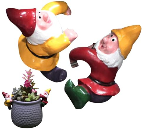Petits nains de fée - Nains miniatures décoratifs - Ensemble miniature de nains d'escalade mignons - Décorations de pot de fleurs - Statue en résine - Petites figurines de jardin pour la maison, la