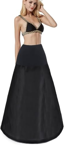 Genérico Enaguas Enteras, A Line Largo Miriñaque Petticoat Crinolina, Vestido de Novia Underskirt, Aro Ajustable, Una Línea Ropa Lencería, Faldas Vestidos Media-Enaguas, Enagua de Boda Accesorios