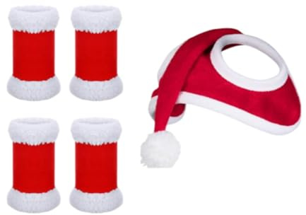 rockible 4 X Pferde Beinwickel, Pferde Weihnachtsmütze, Leggings, Wickel Feiertagsmütze, Dicke Fliegenbein Stiefel, Wickel Weihnachtsmütze für Weihnachts Party