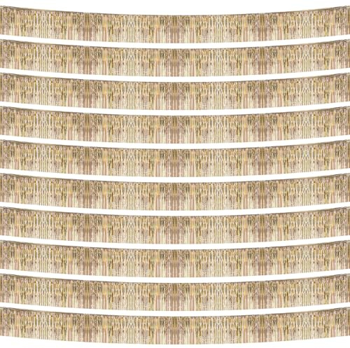 10 Stück 10 Füße Champagner Gold Fransen Girlande Metallic Wand Metallic-Folien Hängende Lametta Fringe Banner für Parade Schwimmt, Geburtstag Partydekor Hochzeit Weihnachten Neujahr Dekoration