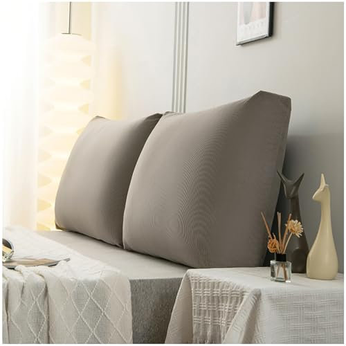 ZTGL Rückenkissen, Komfortabel groß Kopfkissen für Bett und Sofa, Wandkissen, Lendenkissen,Lesekissen, Abnehmbarer, waschbarer Bezug aus Weiches Cordgewebe,Light Gray,200x58x18 cm