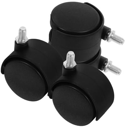 Gadpiparty 4pcs 2-inch Threaded Caster Wheels M8x13mm Double Wheel 360° Swivel Castors for Office Chairs, Cabinets, Bookshelves Even Load Distribution, Heavy Duty Furniture Replacement