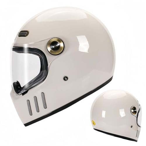 Integralhelme Für Motorradfahrer – Vintage-Motorradhelm Mit ECE-Zulassung Für Erwachsene, Für Männer Und Frauen, Für Fahrer, Sportrennen Integralhelm, Sicherheitskleidung