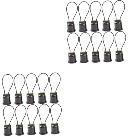 VILLCASE 2 Sätze Wasserdichte Lampenfassung E27 Schraublampenfassung E27 Lichtsockel Lampenfassung Adapter Bambus Schwarz 10 Stück * 2