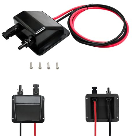 Trisinger Solar Dachdurchführung, Kabeldurchführung mit 6mm² 1m UV-beständige Verlängerungskabel und IP68 Wasserdichtes Solar Stecker für RV/Wohnmobile/Boote/Camper(3.28ft)