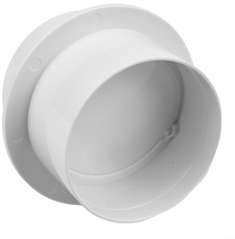 CYRENT Ventilation Pipe Check Valve Round Air Duct Control ABS 80-200mm White Backdraft Prevention for Exhaust Fan Systems(80MM)