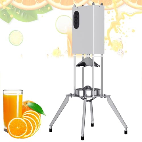Feiphla Exprimidor de Naranjas Electrico de Torre INOX. 200W, Filtro Pulpa Ajustable, Filtro Inoxidable, Conos Desmontables, Encendido Automático, BPA-Free, Antigoteo