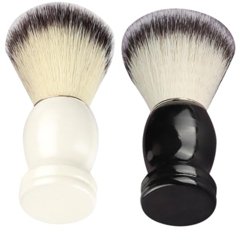 VALICLUD Lot de 2 Brosses de Rasage pour Homme en Bois, Blaireau Moussant Pratique et Confortable, Nettoyage des Poils Cassés pour Usage à Domicile ou Salon de Barbier
